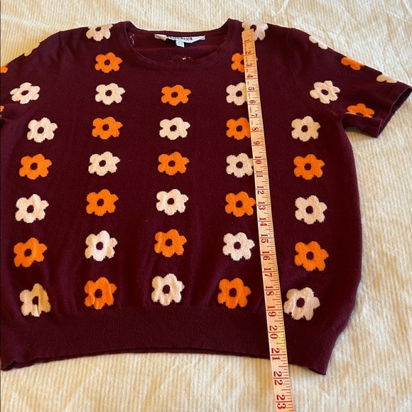 Harkel Floral Patterned Sweater - Burgundy and Orange - Picture 3 of 6